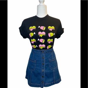 Hearts & Ham Graphic Black Tee